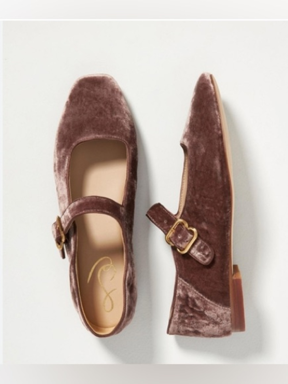 Sam Edelman Velvet Mary Jane Flats-Rosey Taupe NWOB